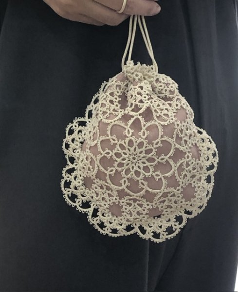 画像3: 古書再現シリーズ【Tatted Handbag】レシピ糸セット(布と紐は付きません） (3)