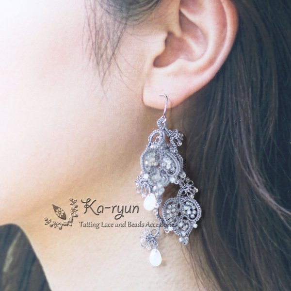 画像4: 【月末までに発送予定のご予約商品】【送料無料】Ka-ryun 佐藤先生オリジナルキット　小花のフリンジピアス (4)