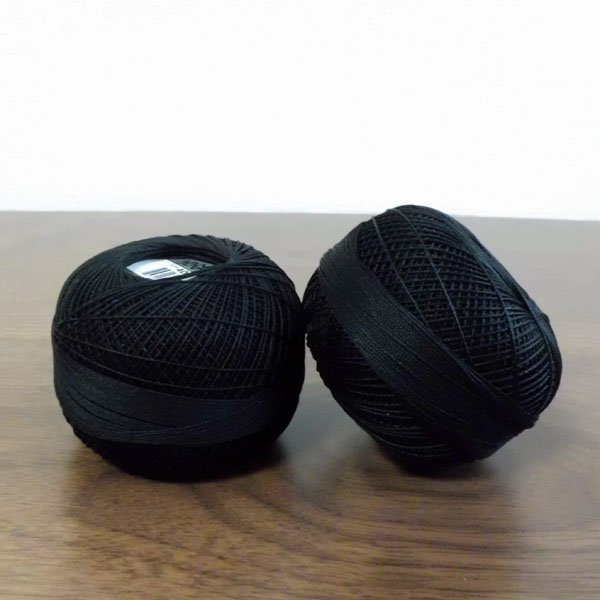 画像2: Lizbeth(リズベス)レース糸 単色 Size20 Col.604  【Black】 (2)