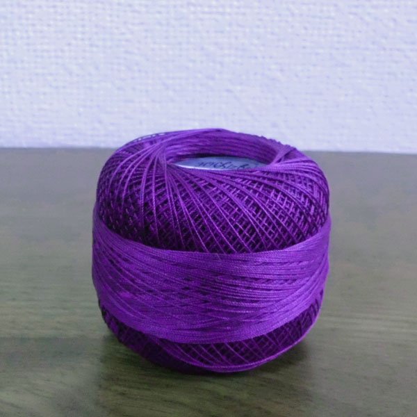 画像2: Lizbeth(リズベス)レース糸 単色 Size40 Col.633  【Purple-Dk】 (2)