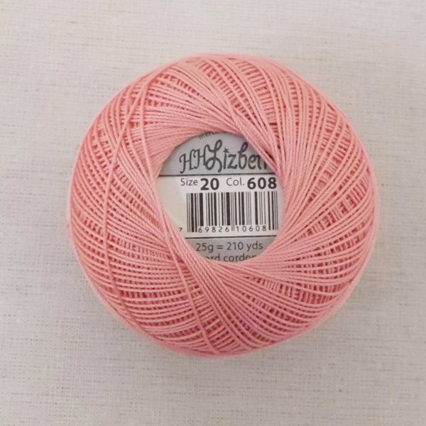 画像3: Lizbeth(リズベス）レース糸　単色　Size20　Col.608 【Coral Pink Med】 (3)