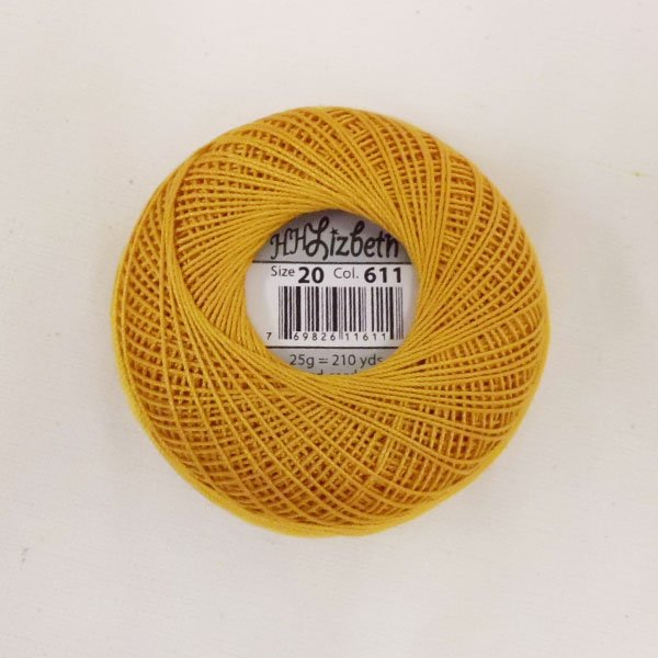 画像2: Lizbeth(リズベス)レース糸 単色 Size20 Col.611 【Gold】 (2)