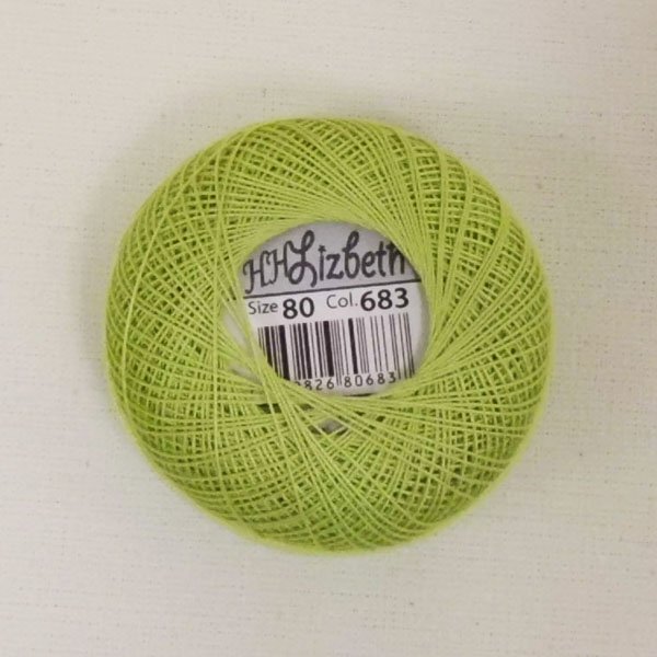 画像3: Lizbeth(リズベス)レース糸 単色 Size80 Col.683 【Leaf Green Lt】 (3)