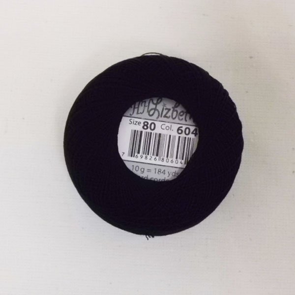 画像3: Lizbeth(リズベス)レース糸 単色 Size80 Col.604  【Black】 (3)
