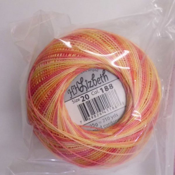 画像2: Lizbeth(リズベス）レース糸　Mix　Size80 Col.188 【Coral Splash】 (2)