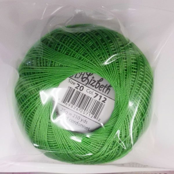 画像2: Lizbeth(リズベス）レース糸　単色　Size40　Col.712【Kelly Green Med】 (2)