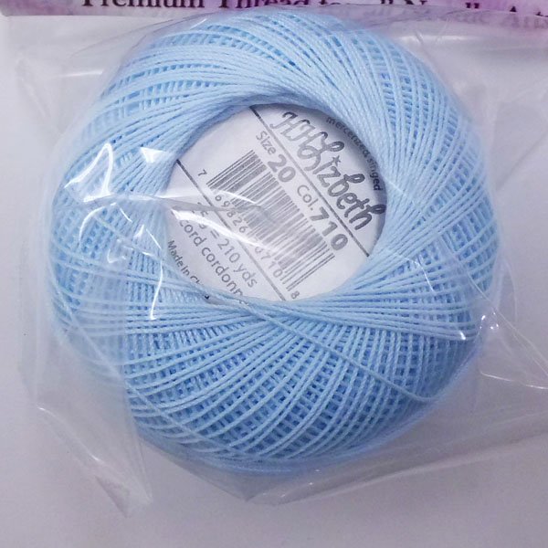 画像2: Lizbeth(リズベス）レース糸　単色　＃20　Col.710【Bright Blue 】 (2)