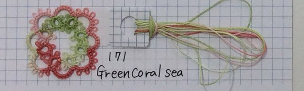 画像6: Lizbeth(リズベス)レース糸 Mix Col.171 Size40 【Green Coral Sea 】 (6)