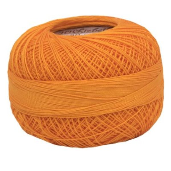 画像1: Lizbeth(リズベス）レース糸　単色　Size80 Col.695【Bright Orange】 (1)