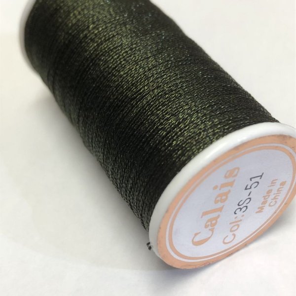 画像2: Calaisラメ糸 3S Col.51(ブラックではなく濃い墨黒) (2)