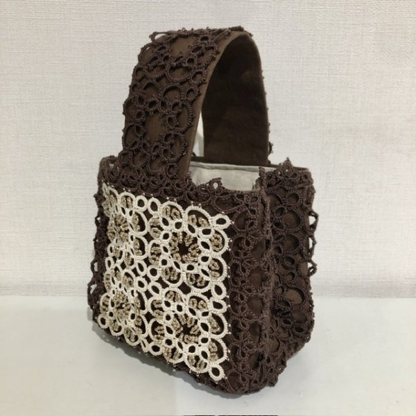 画像2: 【送料無料】【古書再現アレンジ】ビーズいっぱいミニスクエアバッグ (2)