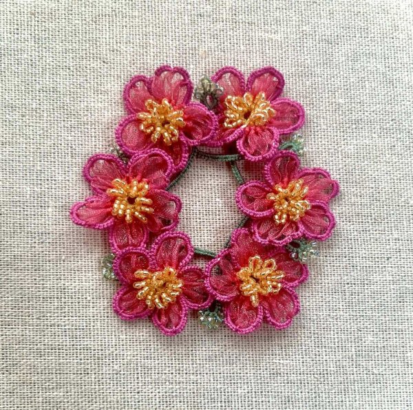 画像2: 【2/18(水)13時半〜15時半】畠山葉子先生　リボンタティング【梅の花】キット付きワークショップご予約 (2)