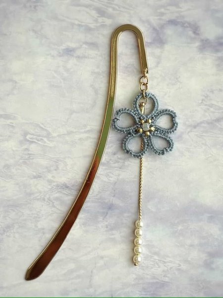 画像3: 3/31(火)11時〜13時　ミルポンド・タティング 山根先生 はじめてのビーズタティング〜ネモフィラのブックマーカー作り 〜1ｄayレッスン (3)