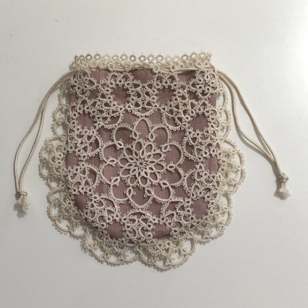 画像2: 古書再現シリーズ【Tatted Handbag】レシピ糸セット(布と紐は付きません） (2)