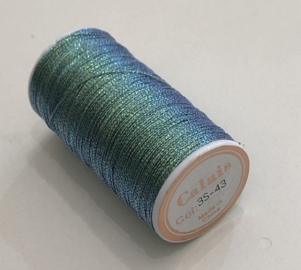 画像2: Calaisラメ糸 3S Col.43(淡い緑) (2)