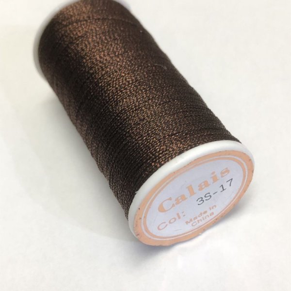 画像2: Calaisラメ糸 3S Col.17(ダークブラウン) (2)
