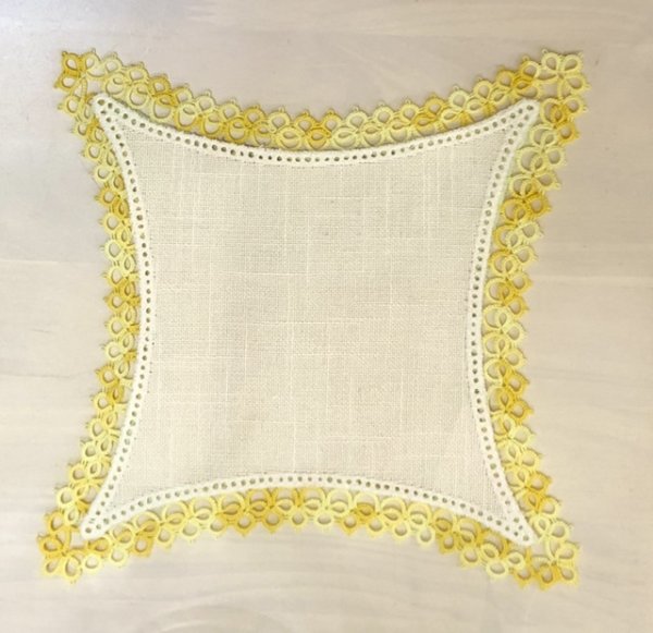 画像2: 【送料無料】変形ドイリー 三つ葉エジング (2)