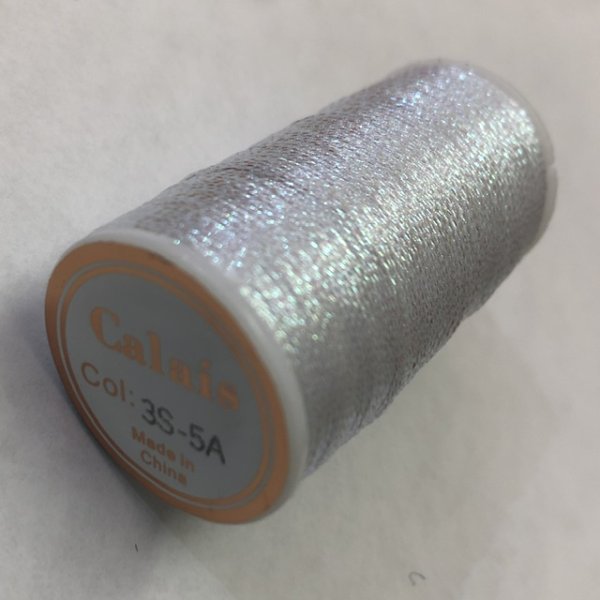 画像2: Calaisラメ糸 3S Col.5A(オーロラホワイト) (2)