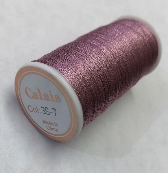 画像2: Calaisラメ糸 3S Col.7(桃色) (2)