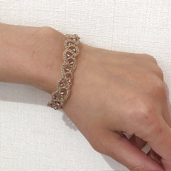 画像4: 【送料無料】Aphyuオリジナルキット　わかるとかんたんな【ビーズブレスレット(＆おまけのピアス）】新色アンティークゴールド (4)