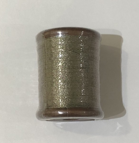 画像1: Calaisラメ糸　FS　糸巻　Col.31（グリーン×ゴールド） (1)