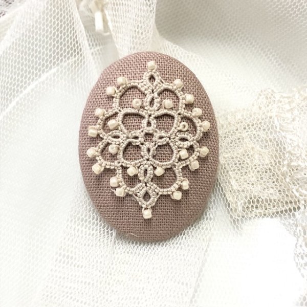 画像3: 【送料無料】再販　ビーズオーバルブローチキット(小） (3)