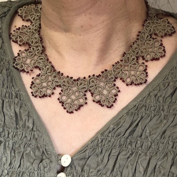 画像3: 【送料無料】シルクのビーズ入りネックレス (3)