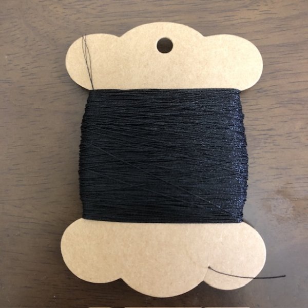 画像1: Lazy Daisy ラメ糸　＃40　ダーク【1】ブラック 10g (1)